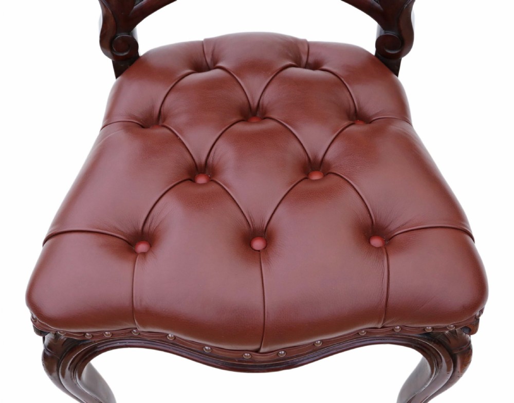 Pair of Victorian mahogany hall or dining chairs View VIII