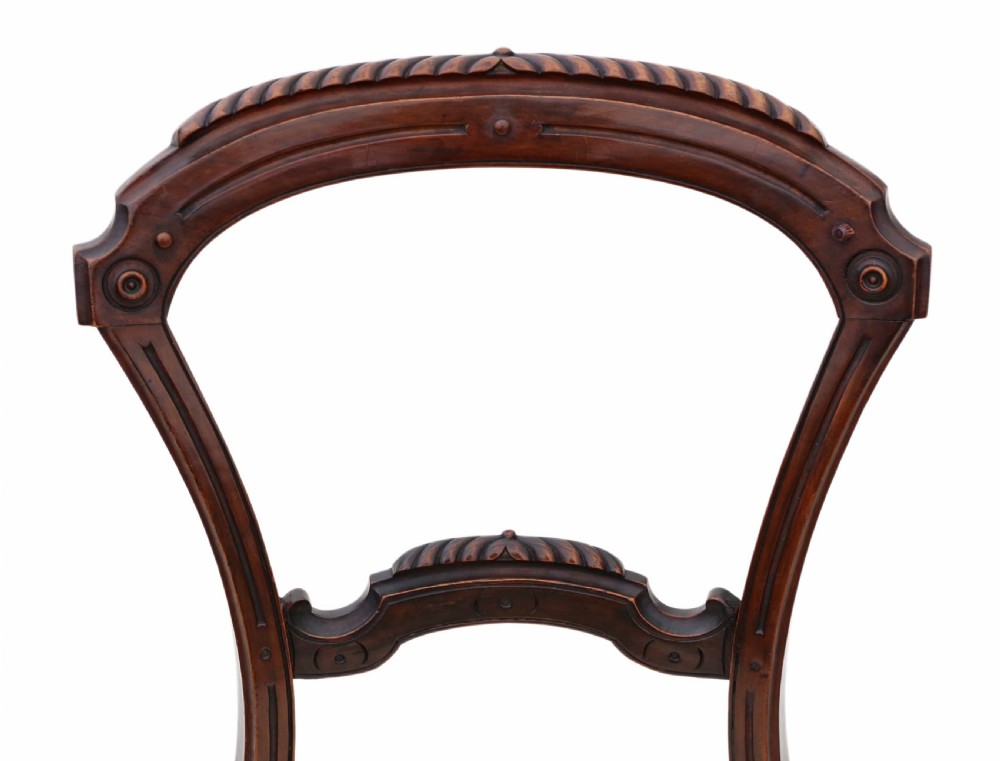Set of 4 Victorian walnut balloon back dining chairs View V