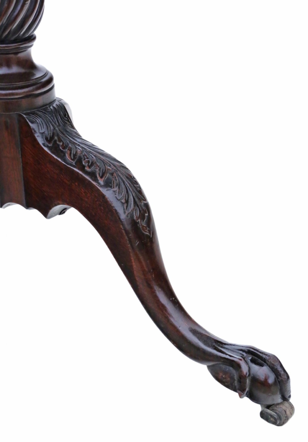 19th Century mahogany tilt top oyster serving table View VI