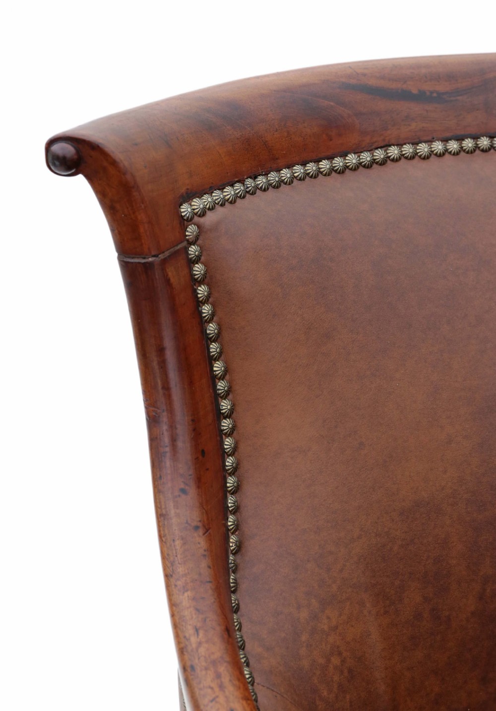 Regency mahogany leather library armchair View VI