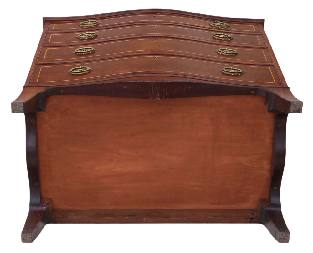 19th Century serpentine inlaid mahogany chest of drawers View VI
