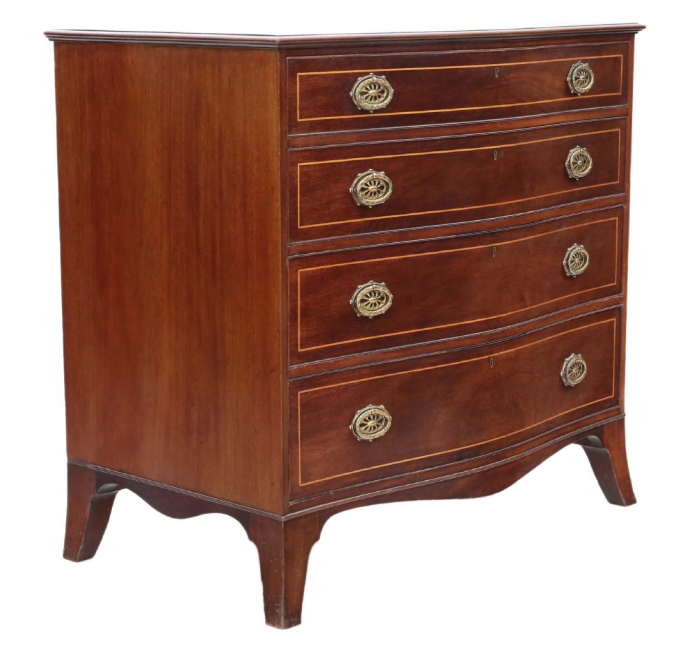19th Century serpentine inlaid mahogany chest of drawers View VII