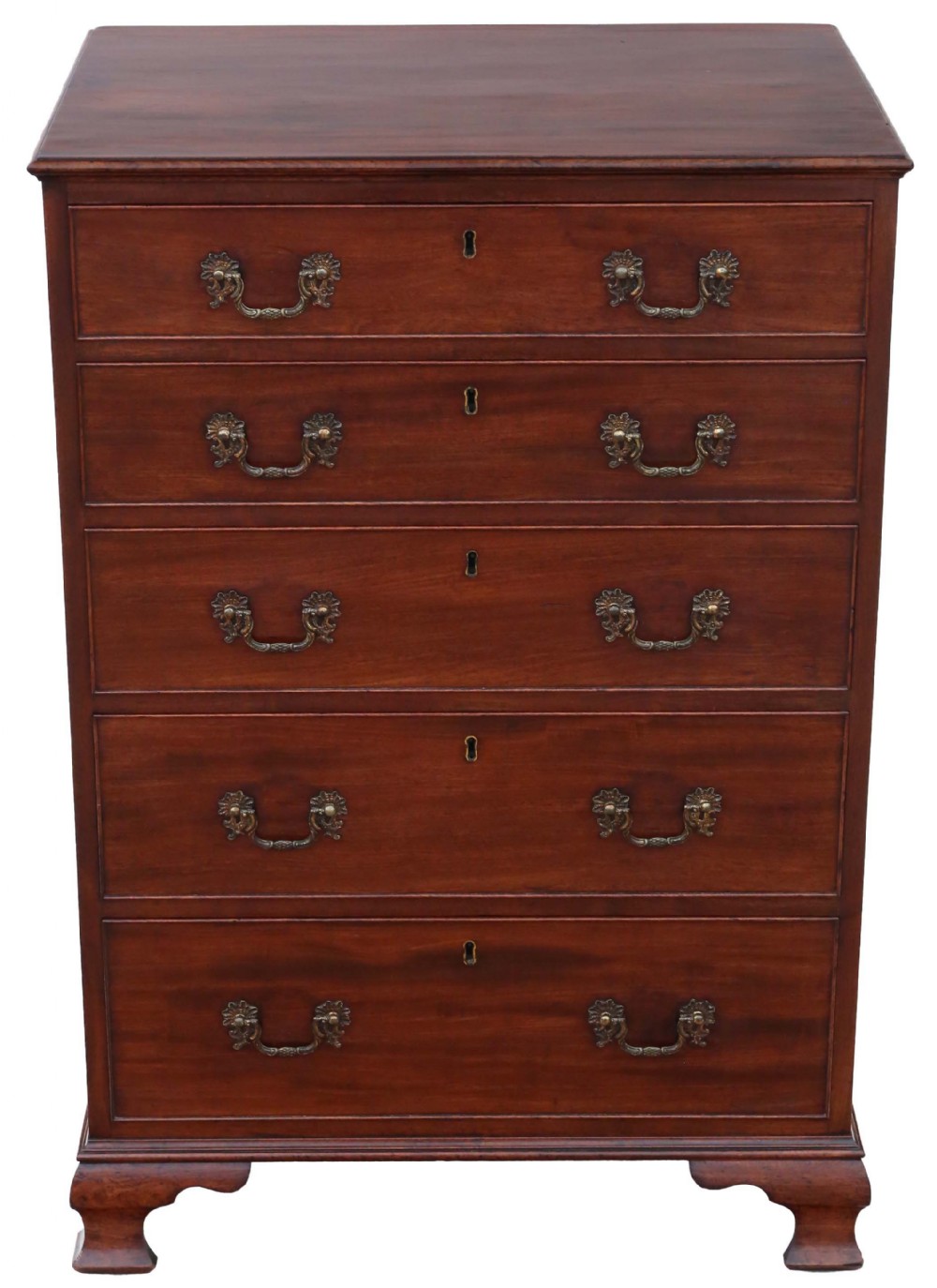 Georgian narrow mahogany chest of drawers