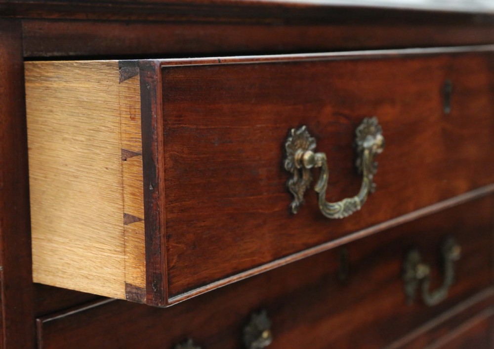Georgian narrow mahogany chest of drawers View IV