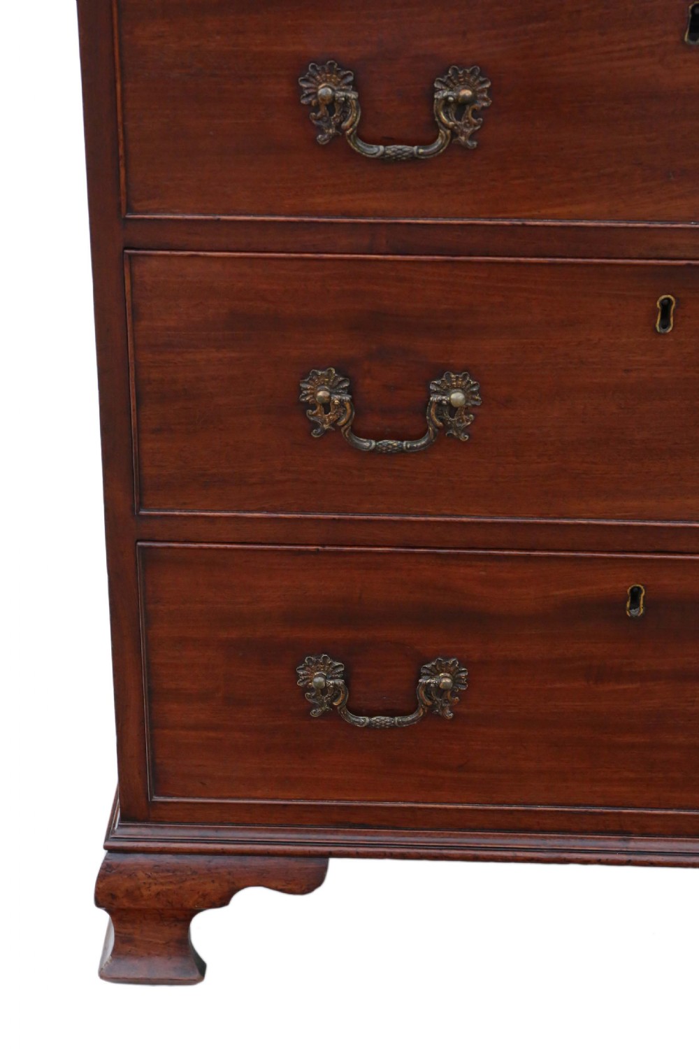 Georgian narrow mahogany chest of drawers View IX