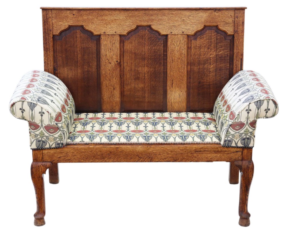 Georgian oak settle bench View II