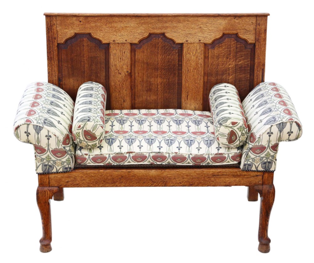 Georgian oak settle bench