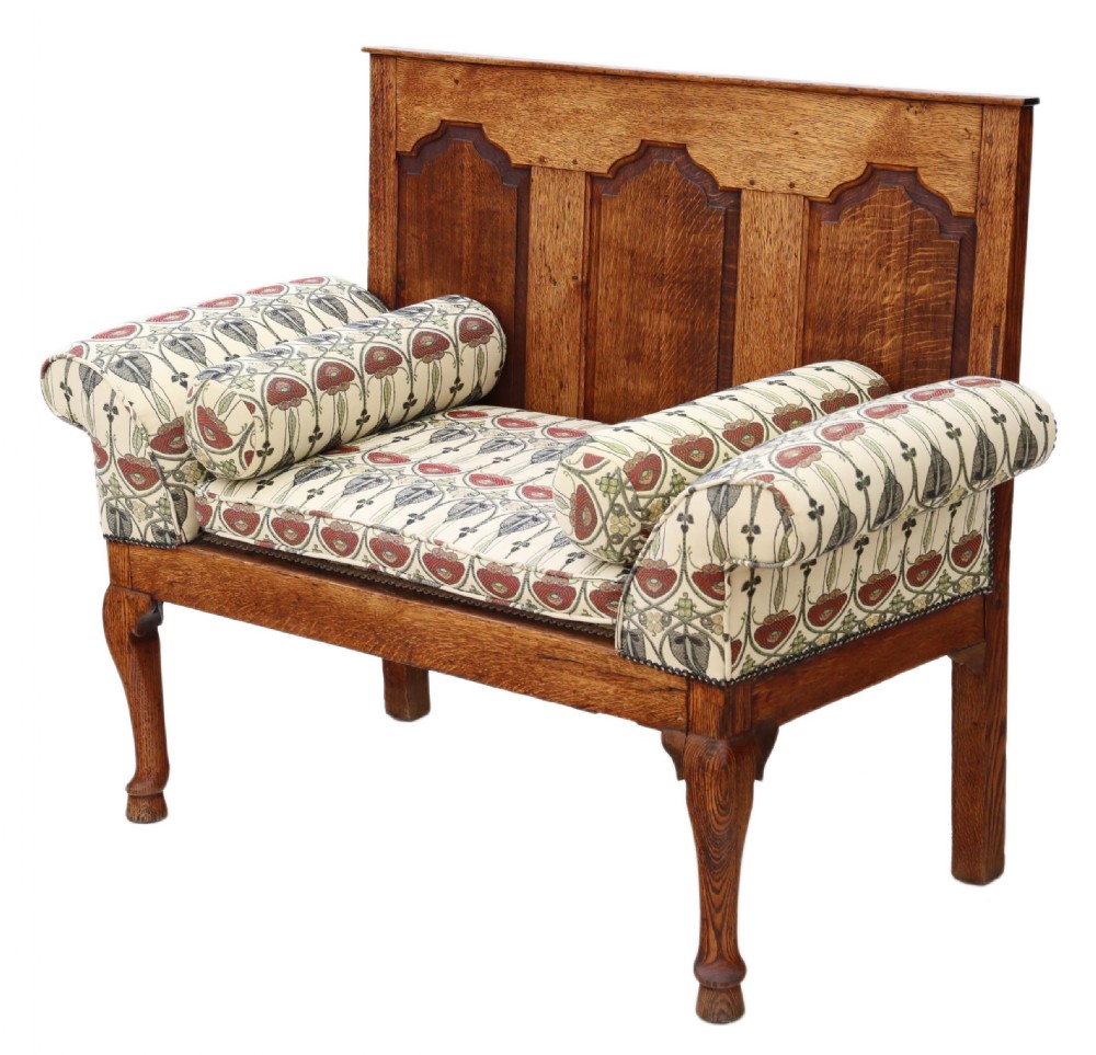 Georgian oak settle bench View IV