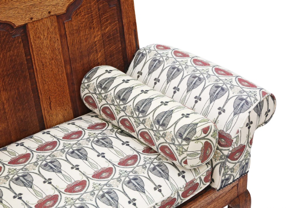 Georgian oak settle bench View V