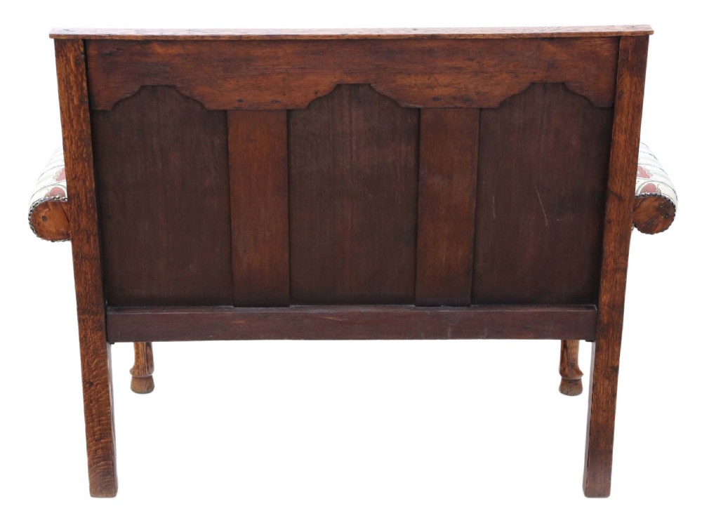 Georgian oak settle bench View VI