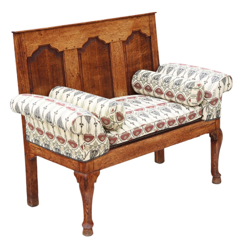 Georgian oak settle bench View VIII