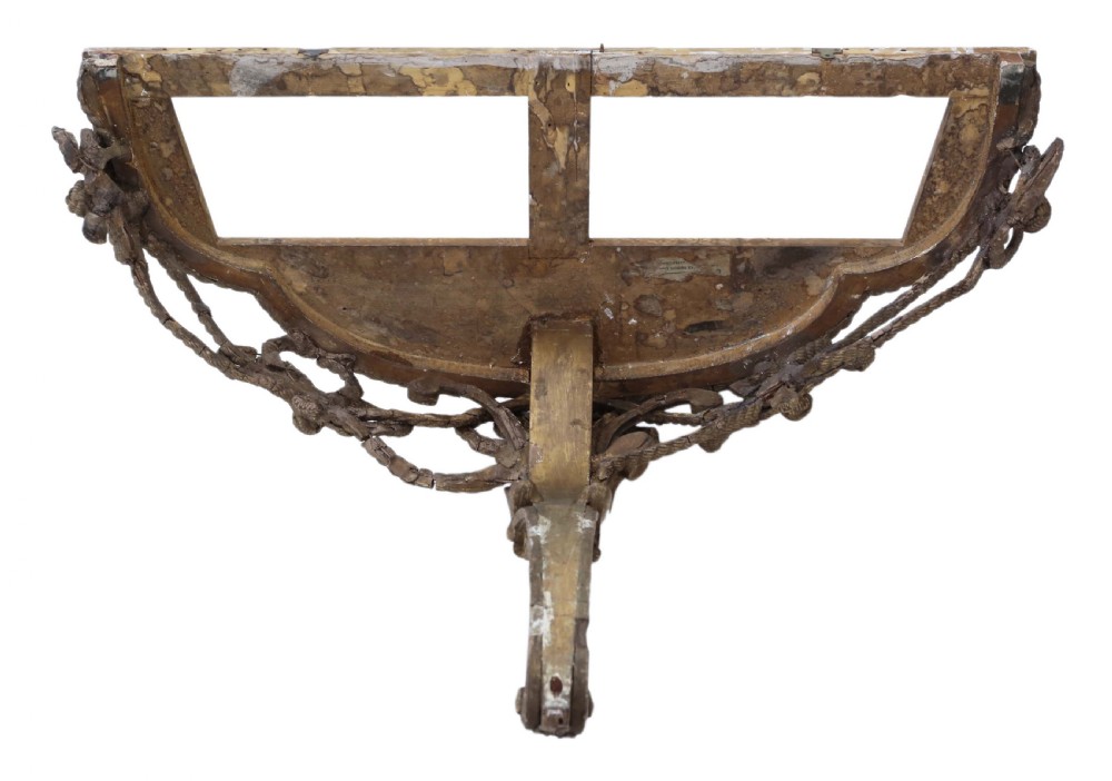 19th Century gilt marble demi-lune console table View VIII