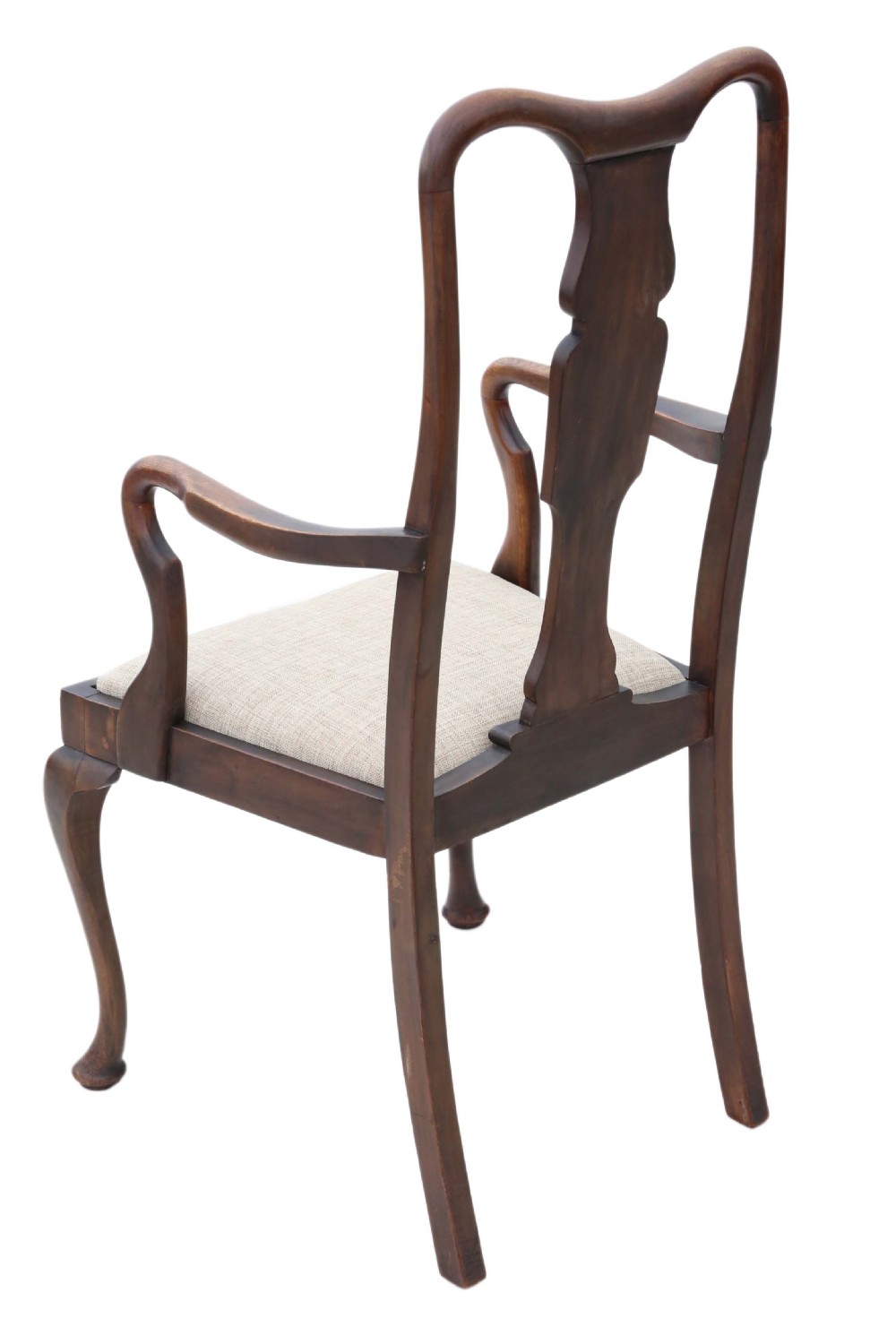 Set of 8 (6+2) mahogany Queen Anne revival dining chairs View V