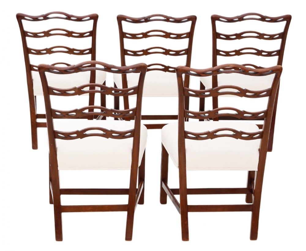Set of 5 Georgian Revival C1900 mahogany dining chairs View III