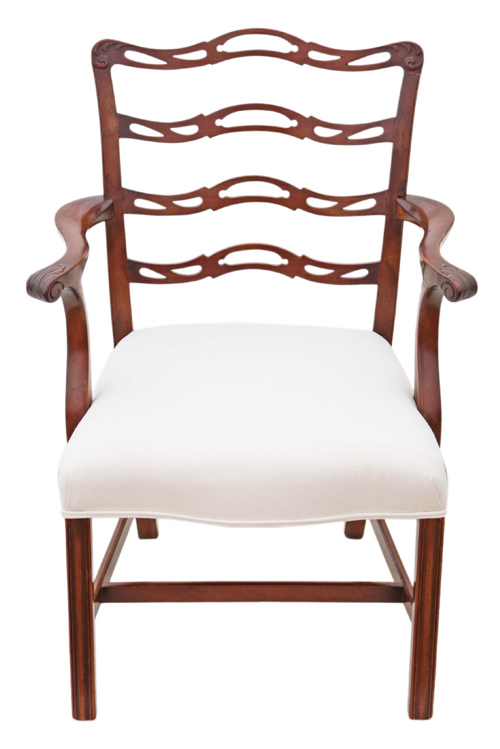 Georgian Revival C1900 mahogany elbow carver desk chair