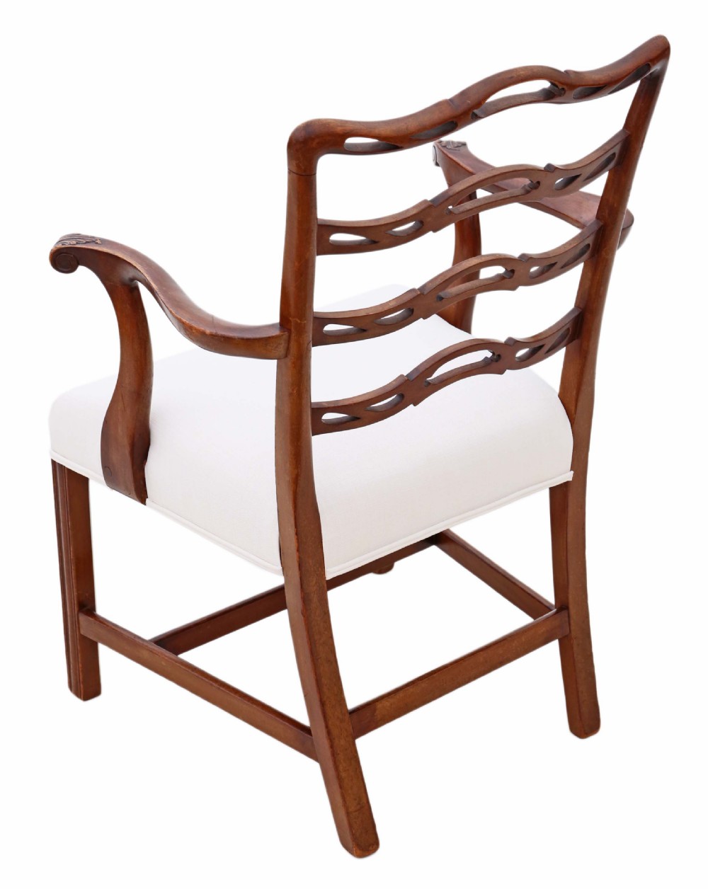 Georgian Revival C1900 mahogany elbow carver desk chair View II