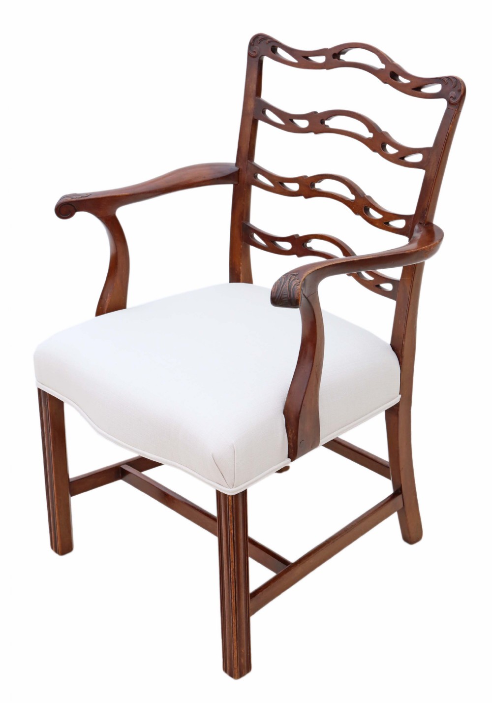 Georgian Revival C1900 mahogany elbow carver desk chair View III