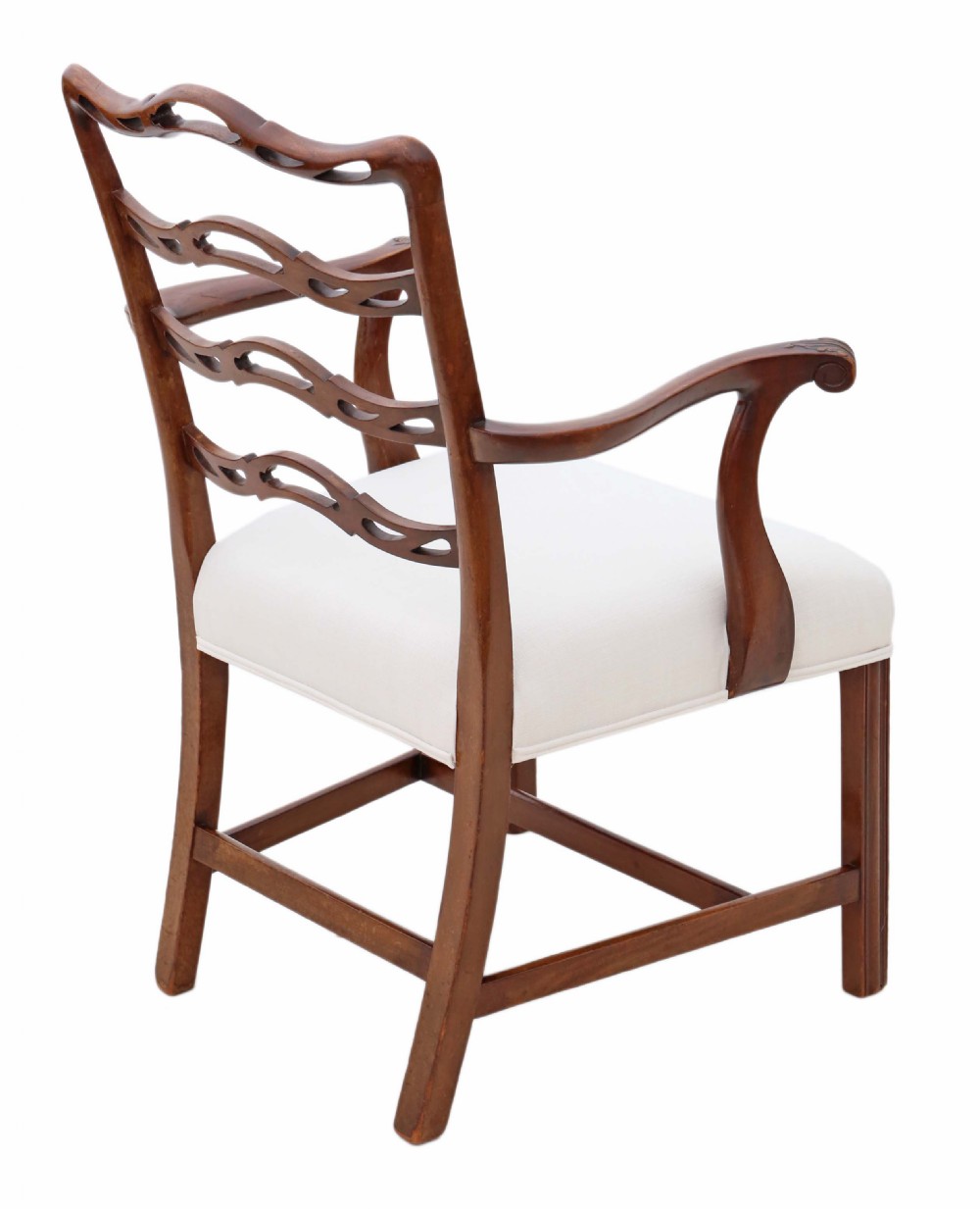 Georgian Revival C1900 mahogany elbow carver desk chair View IV