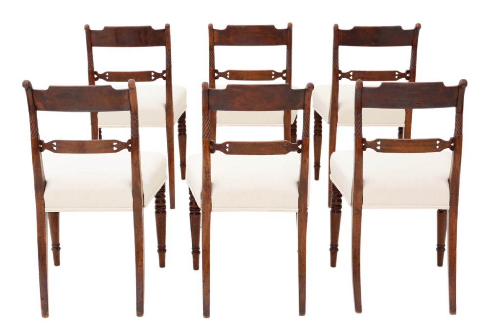 Set of 6 Georgian mahogany dining chairs View II
