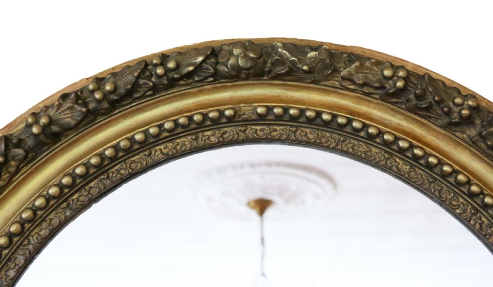 Oval gilt overmantle wall mirror 19th Century View IV