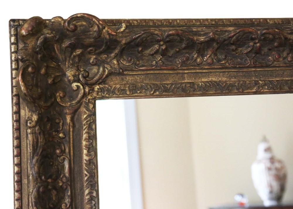 19th Century Louis XIV style gilt overmantle wall mirror View IV