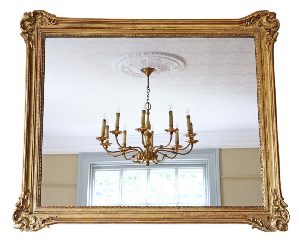 Gilt wall or overmantle mirror 19th Century 