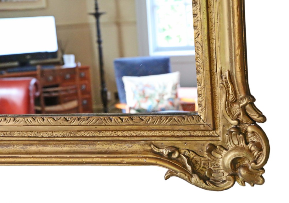 Gilt wall or overmantle mirror 19th Century  View III