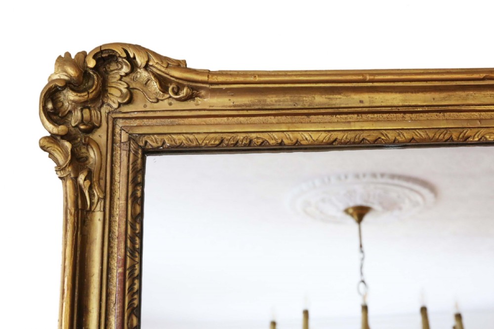 Gilt wall or overmantle mirror 19th Century  View IV