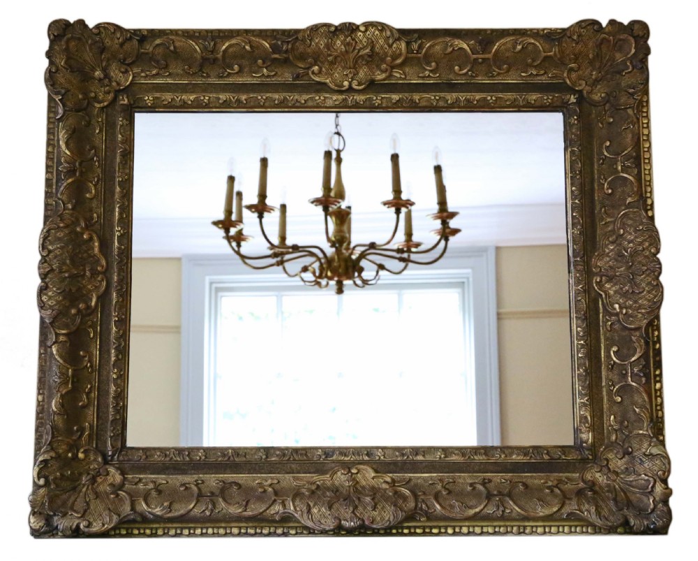 Gilt 19th Century Louis XIV style overmantle wall mirror