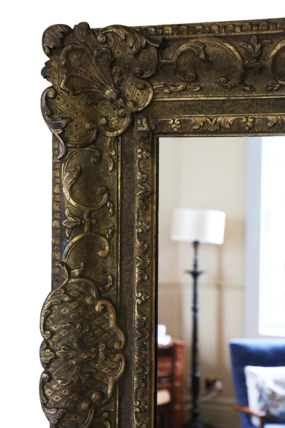 Gilt 19th Century Louis XIV style overmantle wall mirror View III