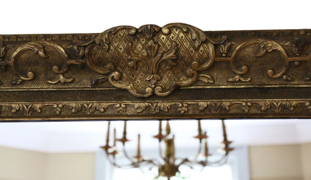 Gilt 19th Century Louis XIV style overmantle wall mirror View IV