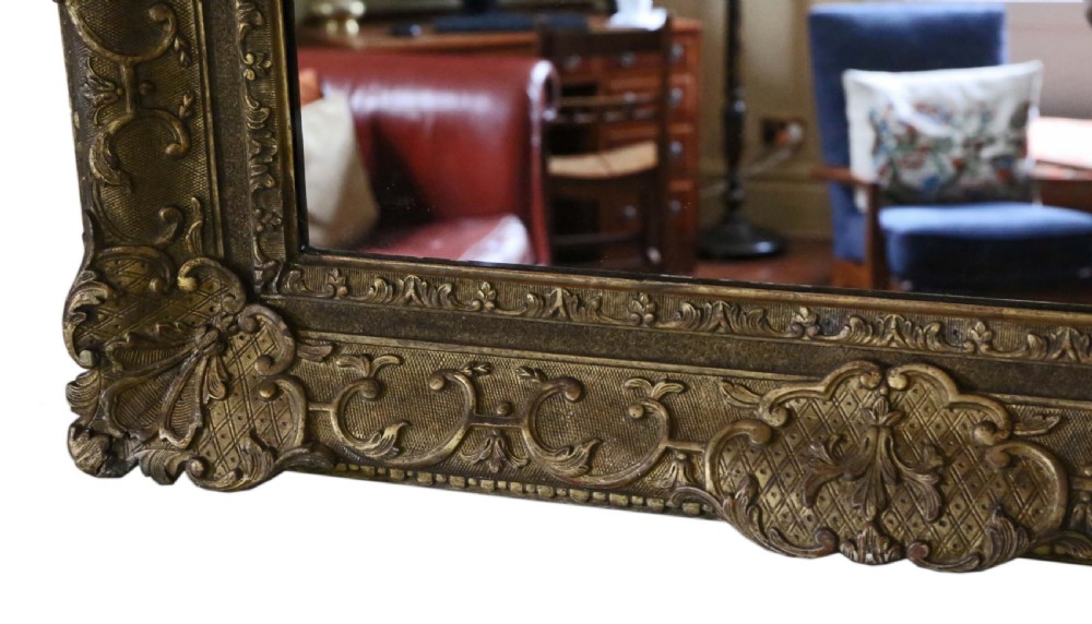 Gilt 19th Century Louis XIV style overmantle wall mirror View VI