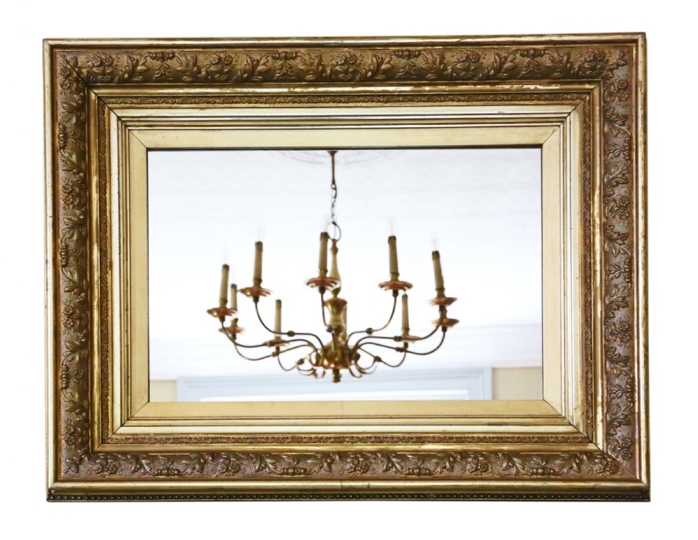19th Century gilt overmantle / wall mirror