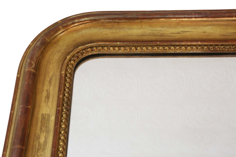 19TH CENTURY LARGE GILT OVERMANTLE OR WALL MIRROR View IV