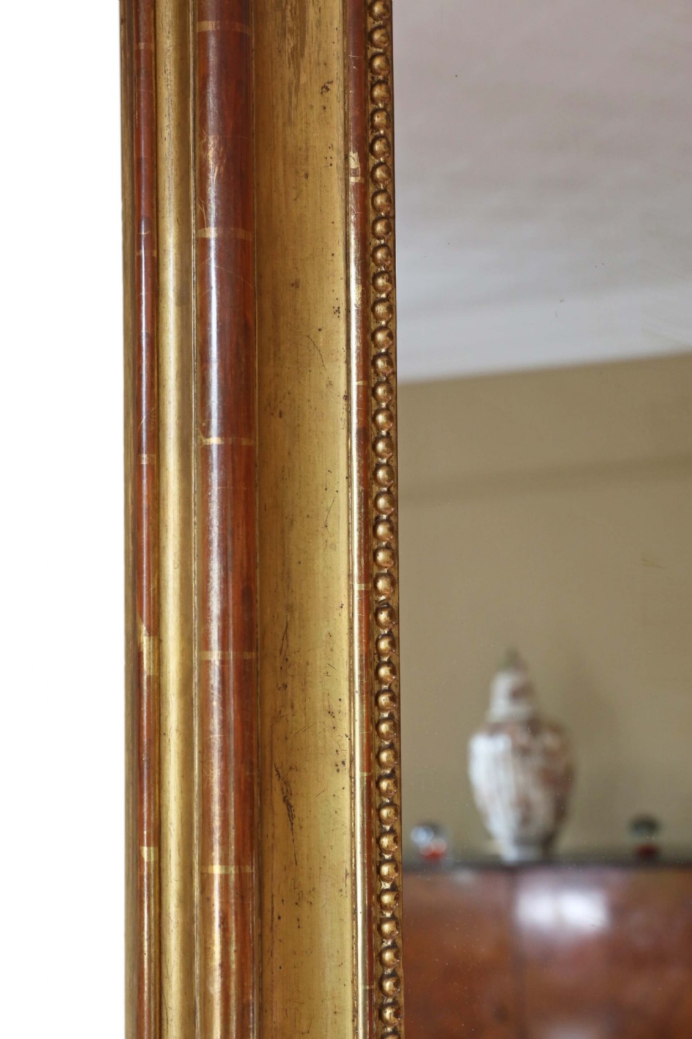 19TH CENTURY LARGE GILT OVERMANTLE OR WALL MIRROR View V