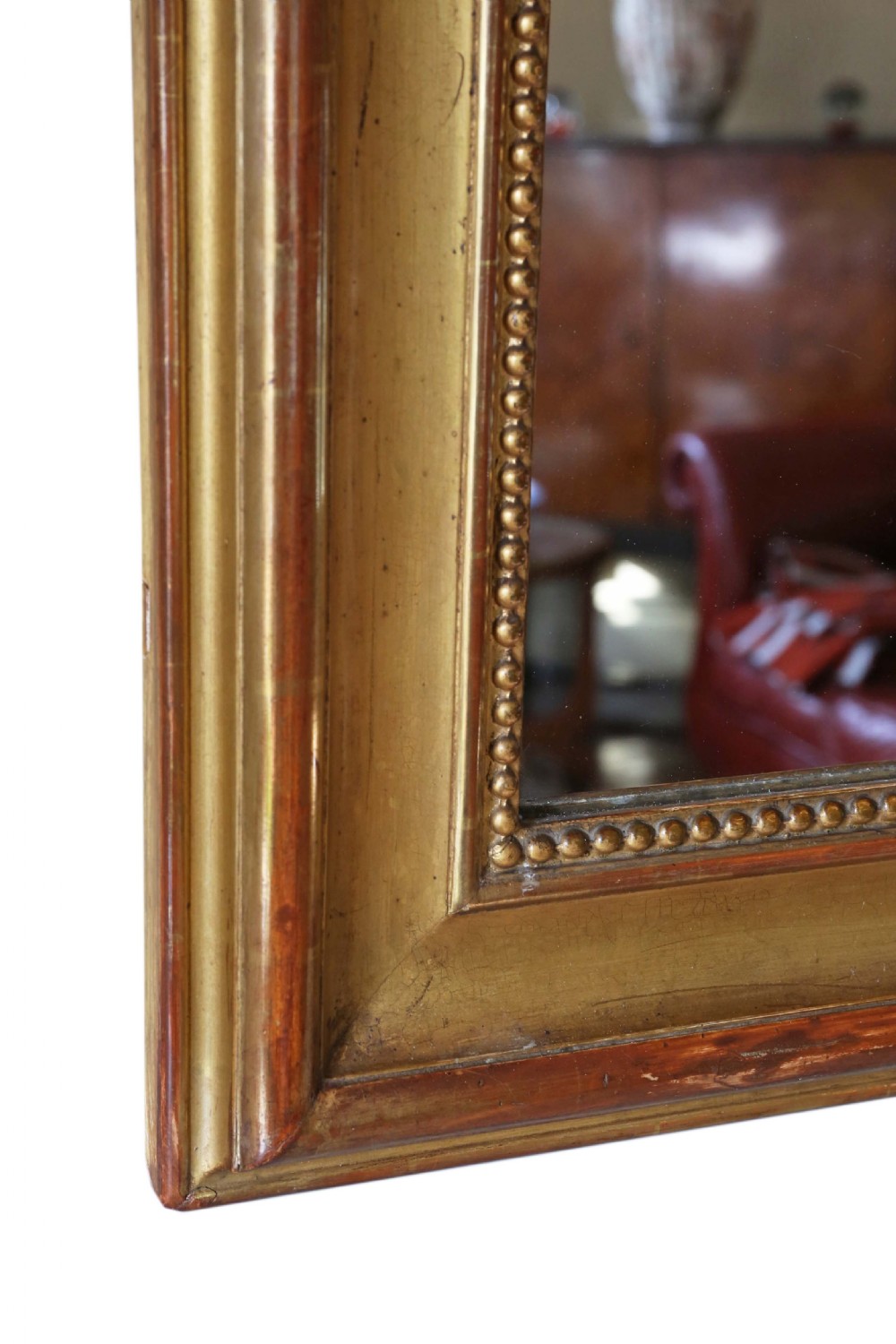 19TH CENTURY LARGE GILT OVERMANTLE OR WALL MIRROR View VI