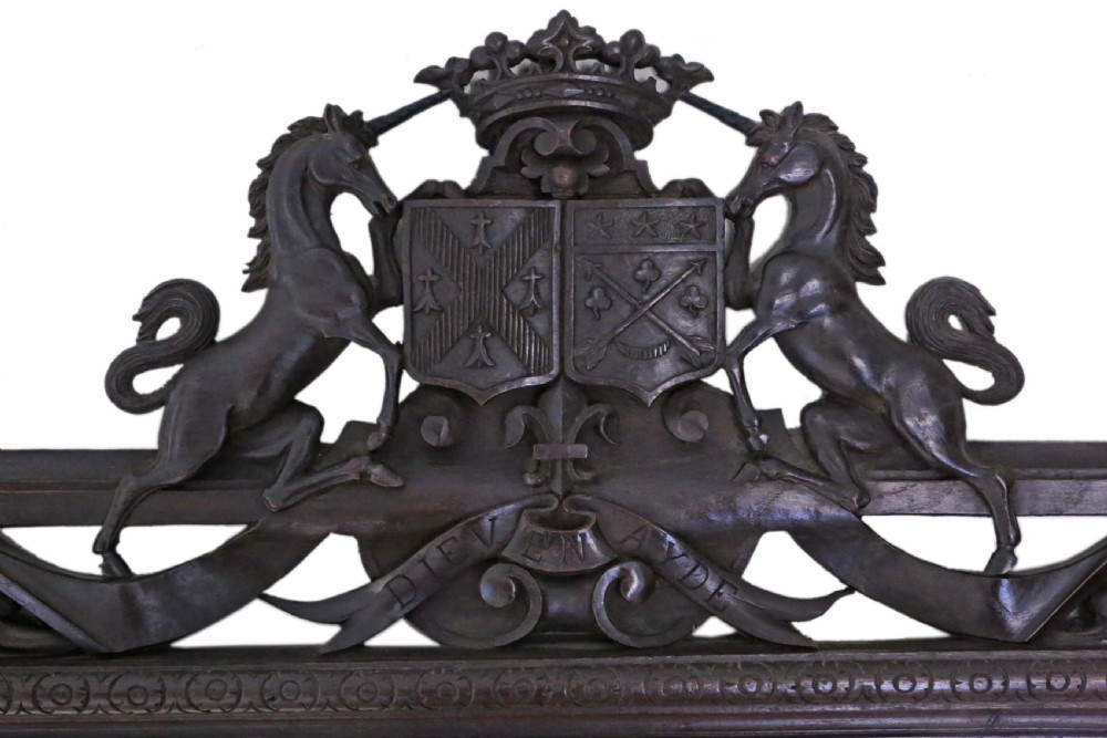 Carved oak full height wall floor mirror 19th Century View II