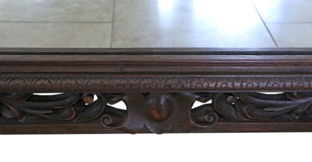 Carved oak full height wall floor mirror 19th Century View VII