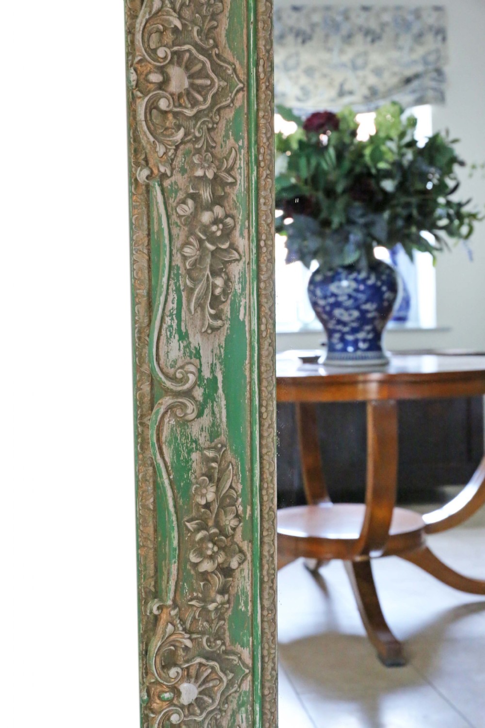 Floral large full height wall floor mirror 19th Century View III