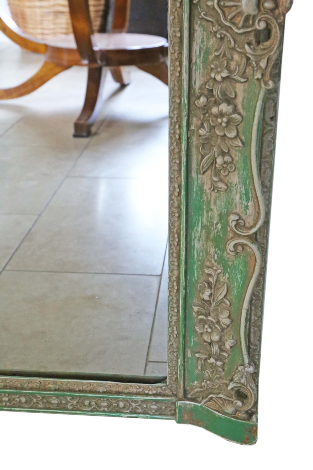 Floral large full height wall floor mirror 19th Century View VI