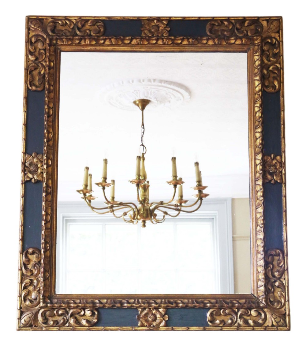 Large gilt and ebonised wall mirror early 20th Century