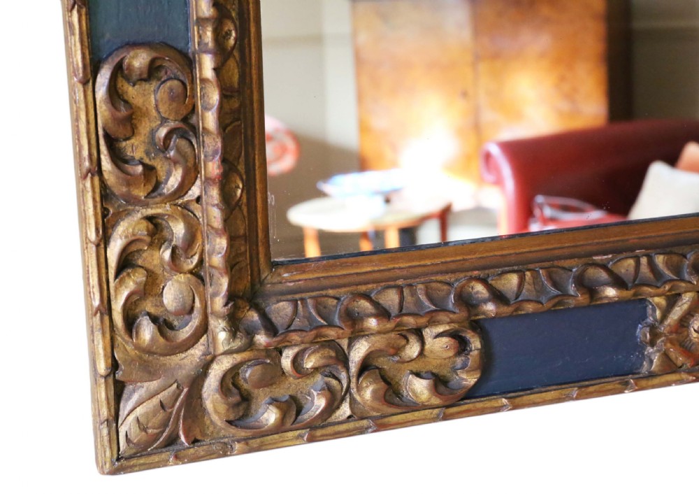 Large gilt and ebonised wall mirror early 20th Century View VI