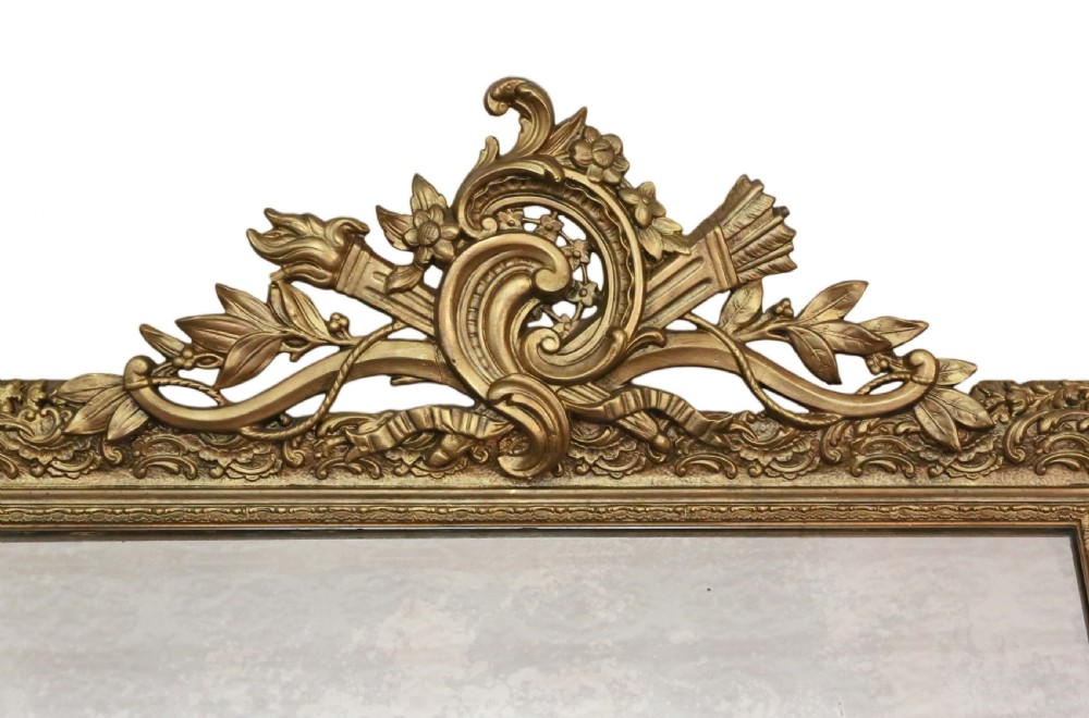 Large 19th Century French gilt overmantle or wall mirror View II
