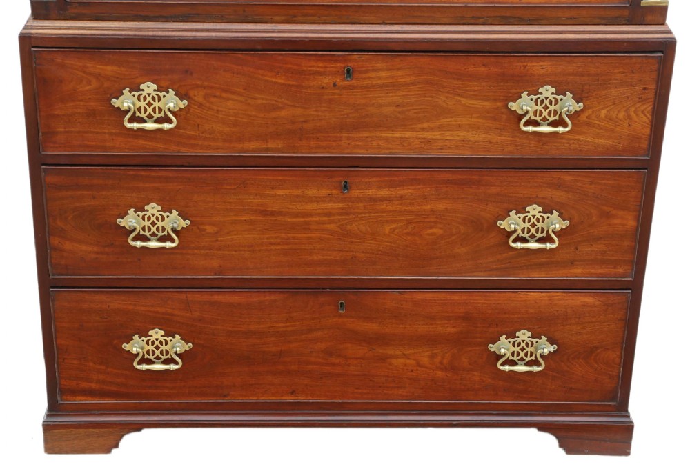 Antique fine quality Georgian mahogany tallboy chest on chest of drawers View IV