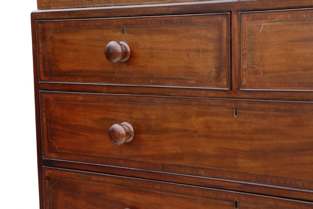 Antique fine quality 19th Century marquetry linen press by Edwards and Roberts View IV