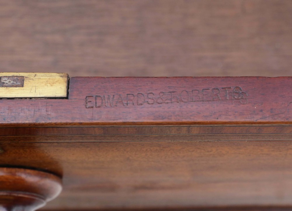 Antique fine quality 19th Century marquetry linen press by Edwards and Roberts View X