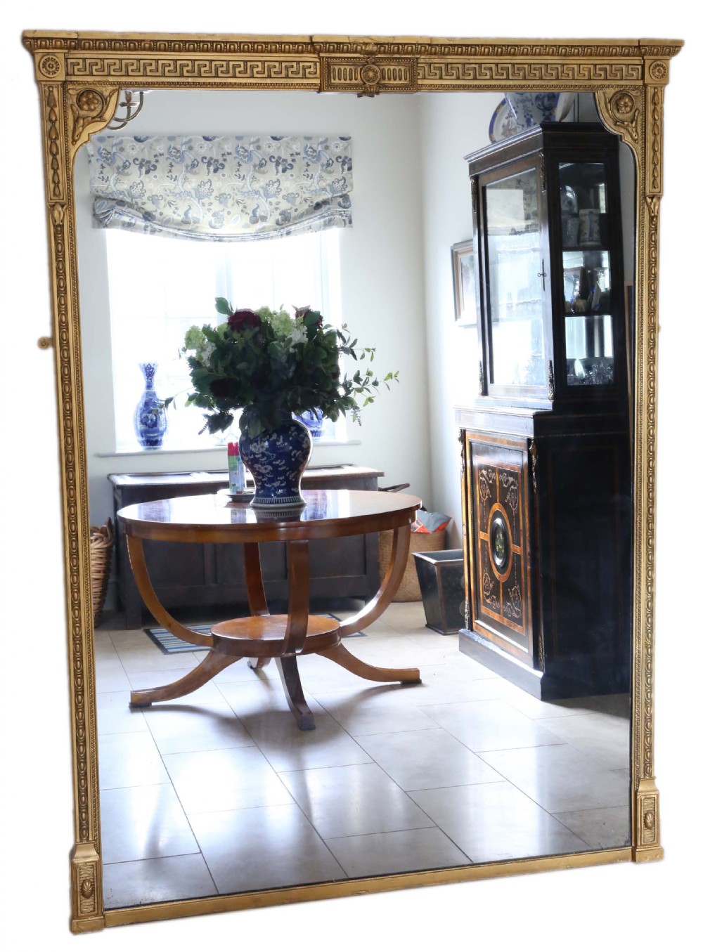 Antique very large quality gilt overmantle wall mirror 19th Century
