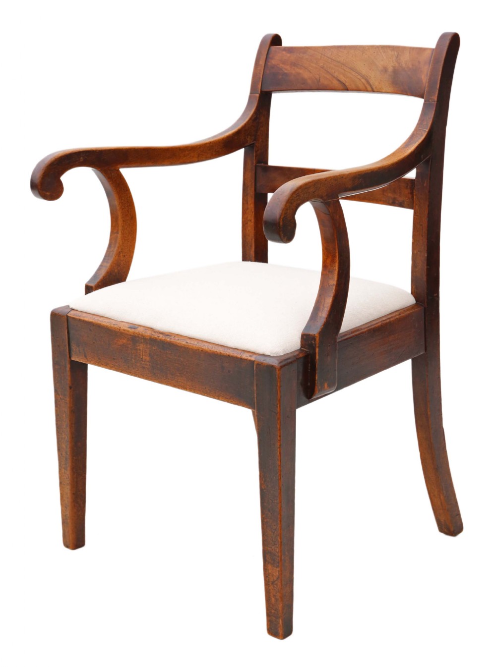 Georgian mahogany office elbow chair  View II