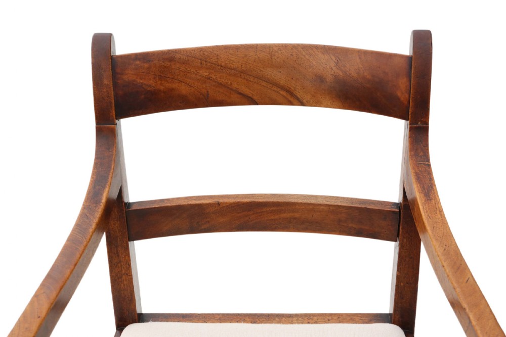 Georgian mahogany office elbow chair  View V