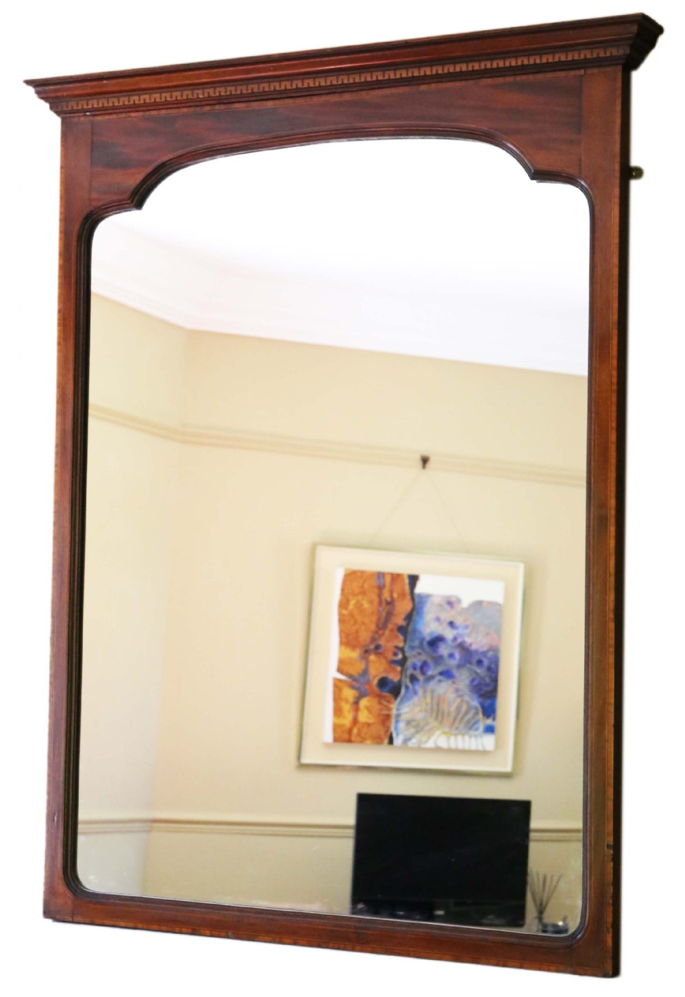 Edwardian inlaid mahogany wall mirror